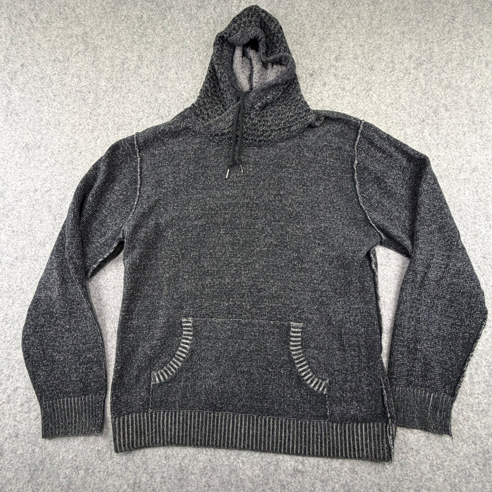 Carbon Mens XXL Knit Hoodie Charcoal Gray Marled Pullover Sweater RN 70829